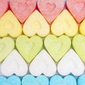 Colorful valentine hearts candy on white background. Sweets hearts. ValentineÃ¢â¬â¢s day symbol. Festive treat. Valentine day Royalty Free Stock Photo